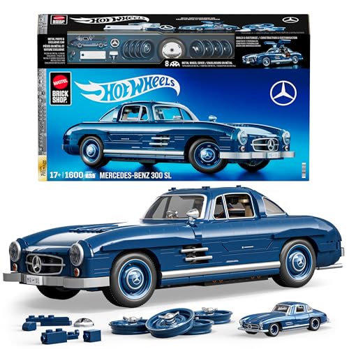 Mattel Brick Shop Hot Wheels Premium Series Mercedes-Benz 300 SL Building Set (1600pc)