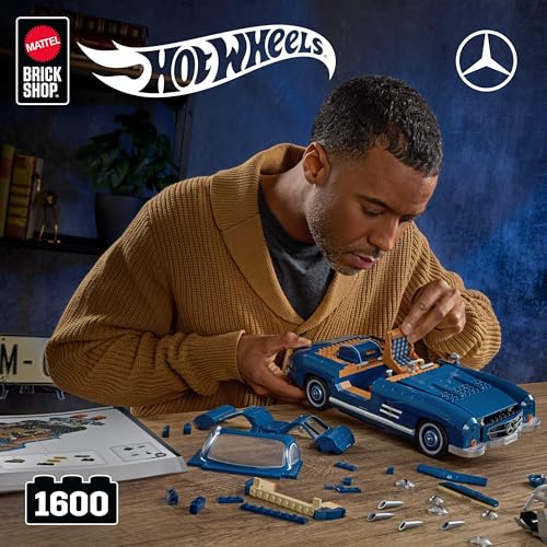 Mattel Brick Shop Hot Wheels Premium Series Mercedes-Benz 300 SL Building Set (1600pc)