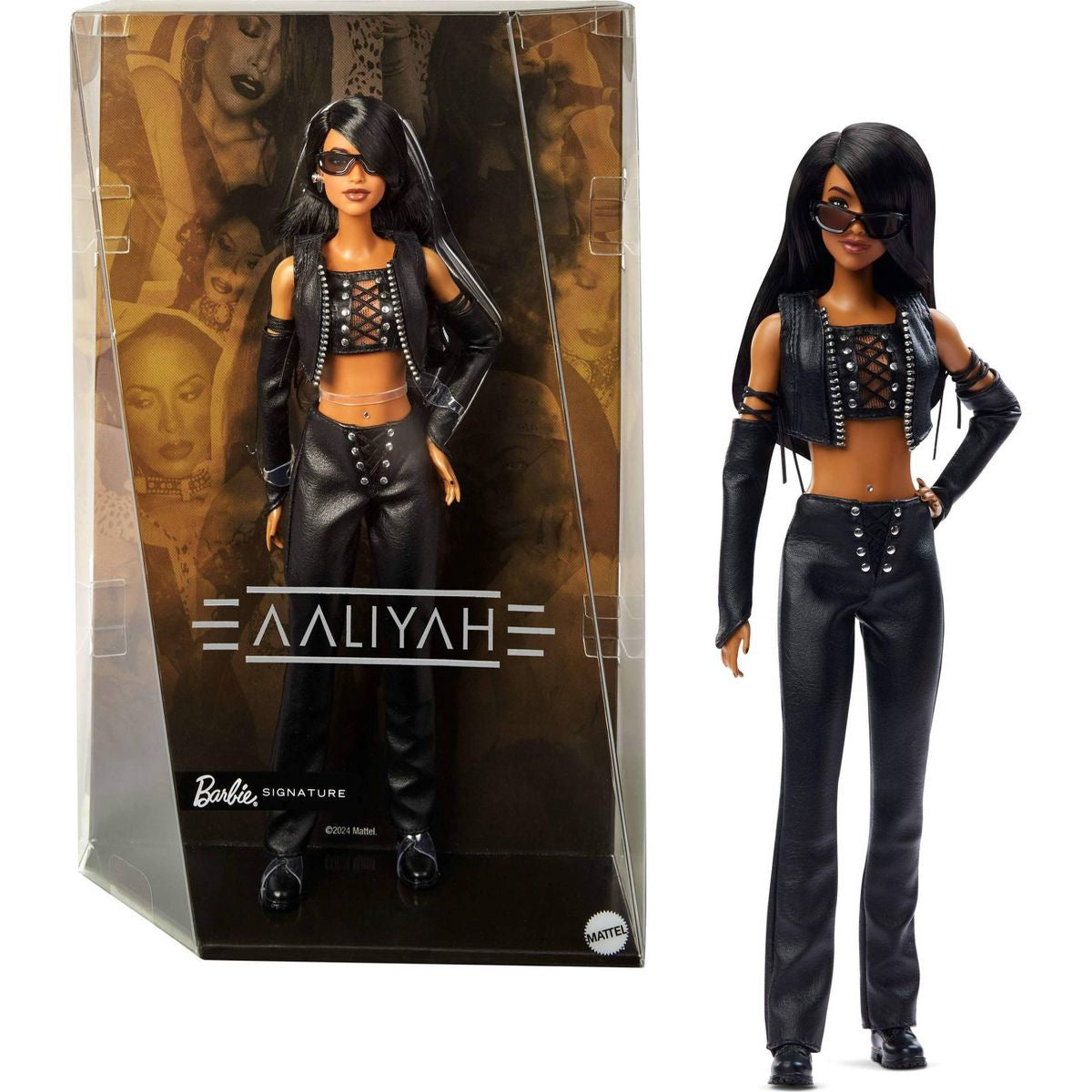 Barbie Signature Aaliyah  in Black Faux Leather Outfit 11.5-inch Doll