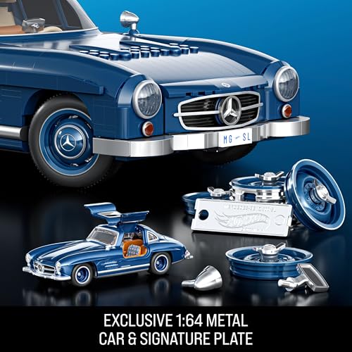 Mattel Brick Shop Hot Wheels Premium Series Mercedes-Benz 300 SL Building Set (1600pc)